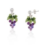 Moving Crystal Grape Earrings