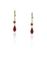 Swarovski Crystal Red Briolette Earrings
