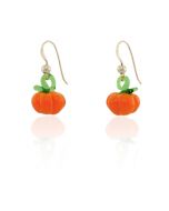 Hand Blown Glass Pumpkin Earrings