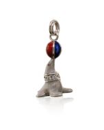 Seal with Ball Silver Charm