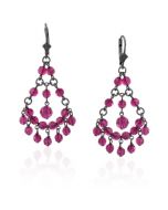 Victorian Fuchsia Swarovski Crystal Small Chandelier Earrings