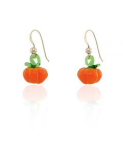 Hand Blown Glass Pumpkin Earrings