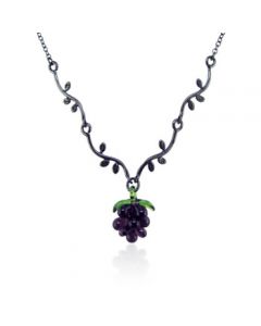 Antiqued Glass Grape Vine Necklace