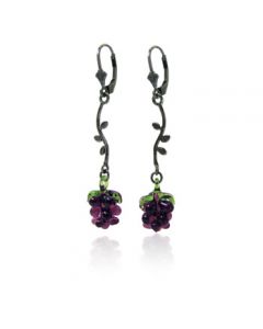 Antiqued Glass Grape Vine Earrings