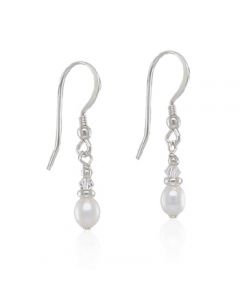 Freshwater Pearl & Swarovski Crystal Drop Earrings