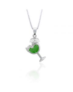Green Crystal Cocktail Glass Pendant